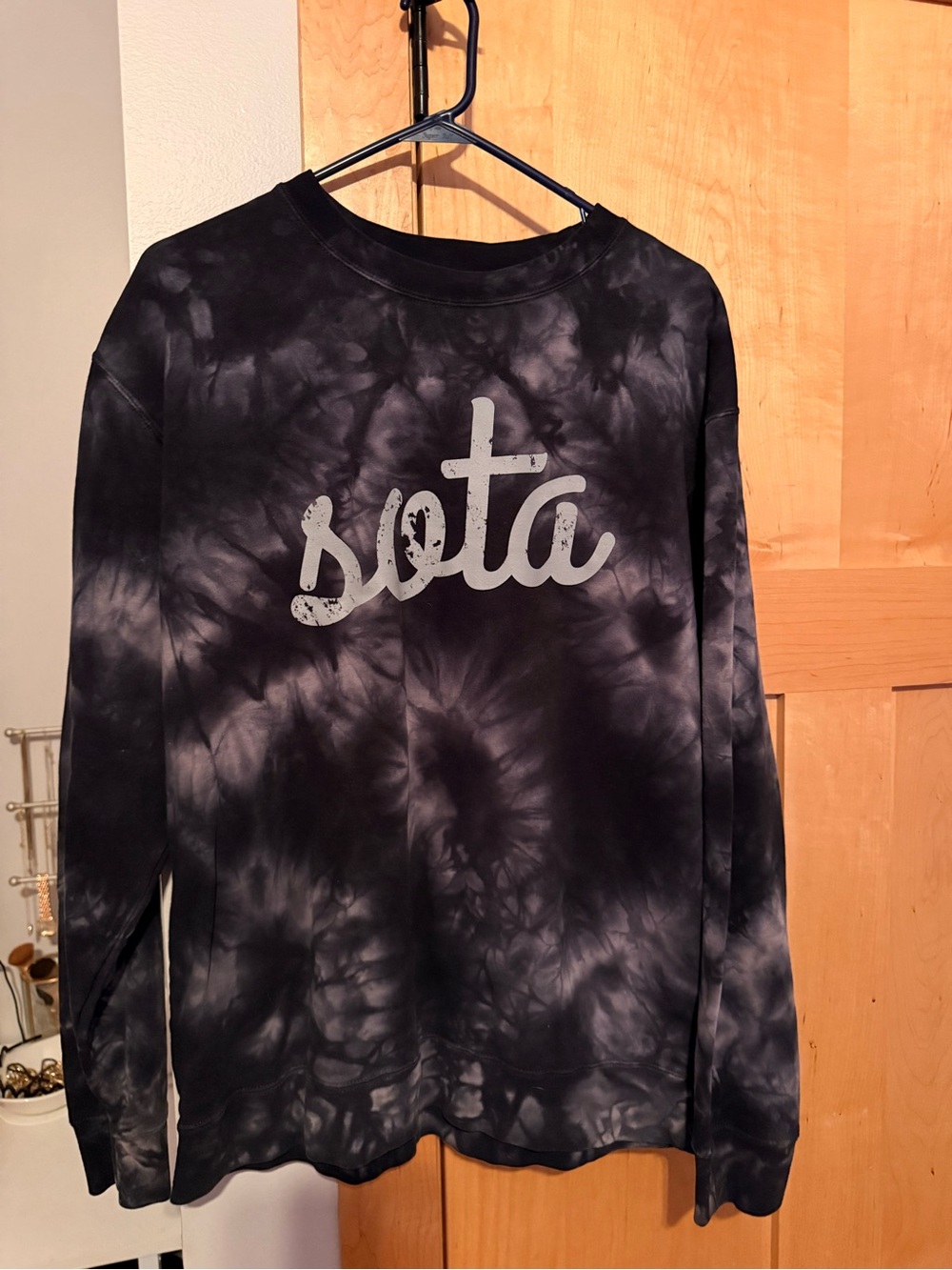 Soda Black & Gray Tie-Dye Logo Sweatshirt